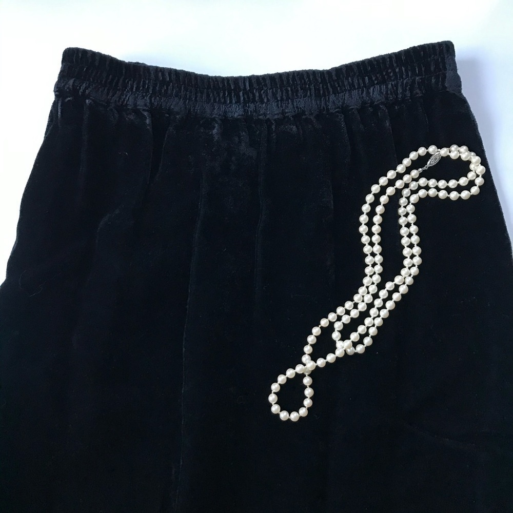 Vintage JOHN PAUL RICHARD Fairy Grunge Black Velvet Goth Whimsigoth Maxi Skirt S - Picture 4 of 12